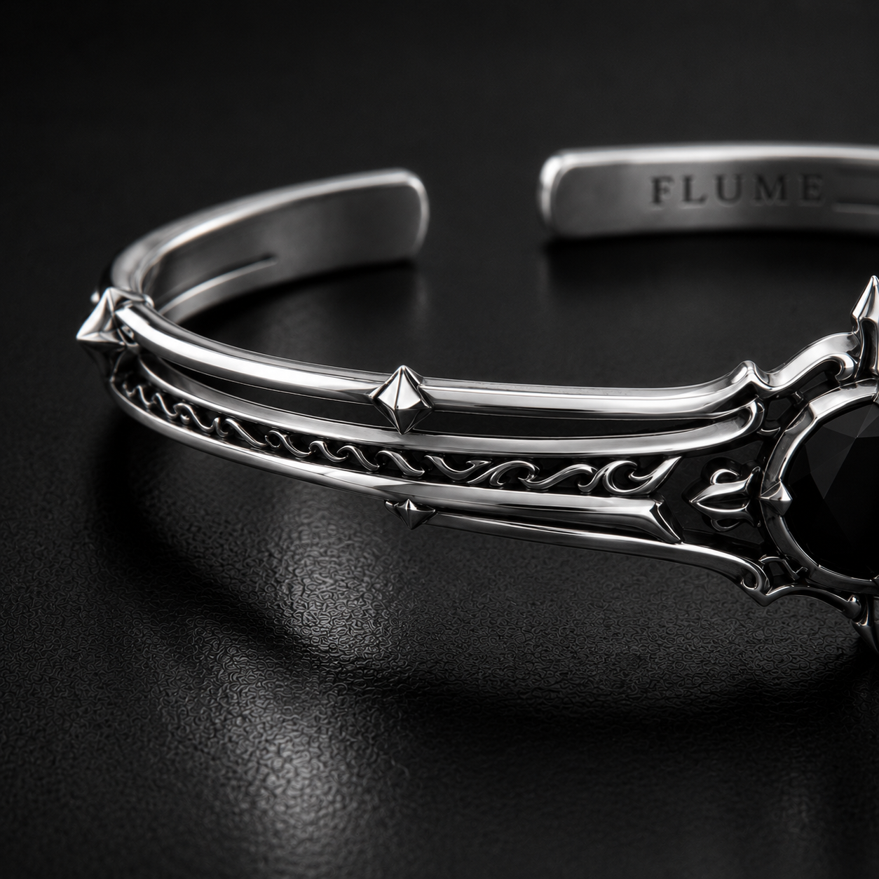FLUME Obsidian Crown Cuff