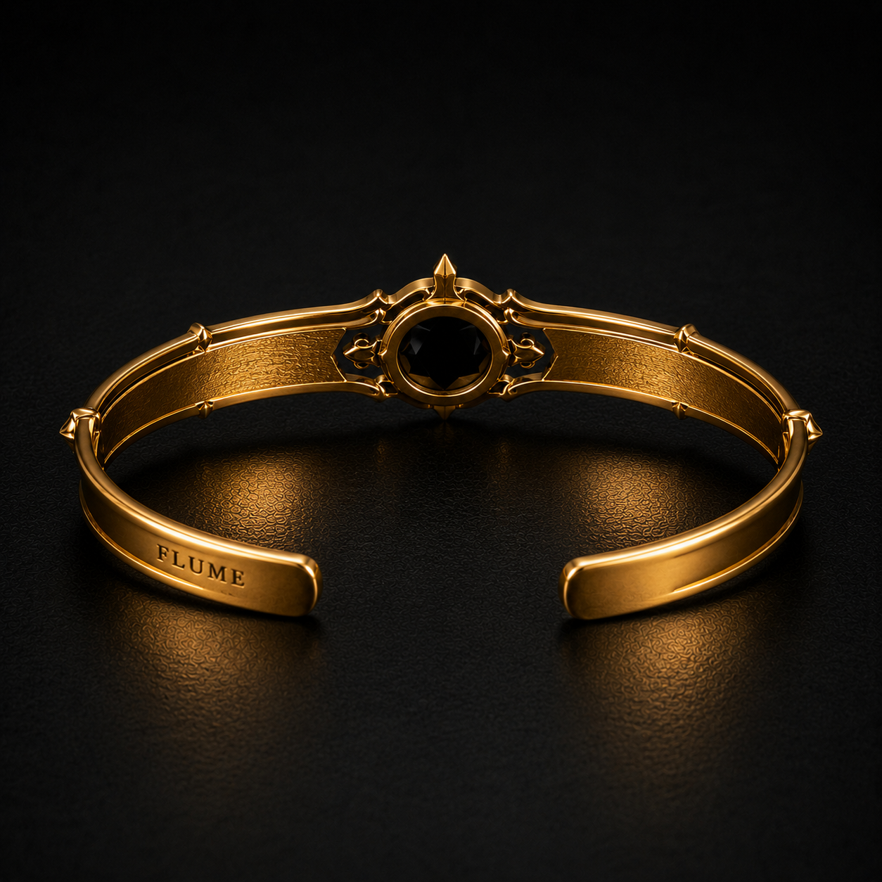 FLUME Golden Obsidian Crown Cuff