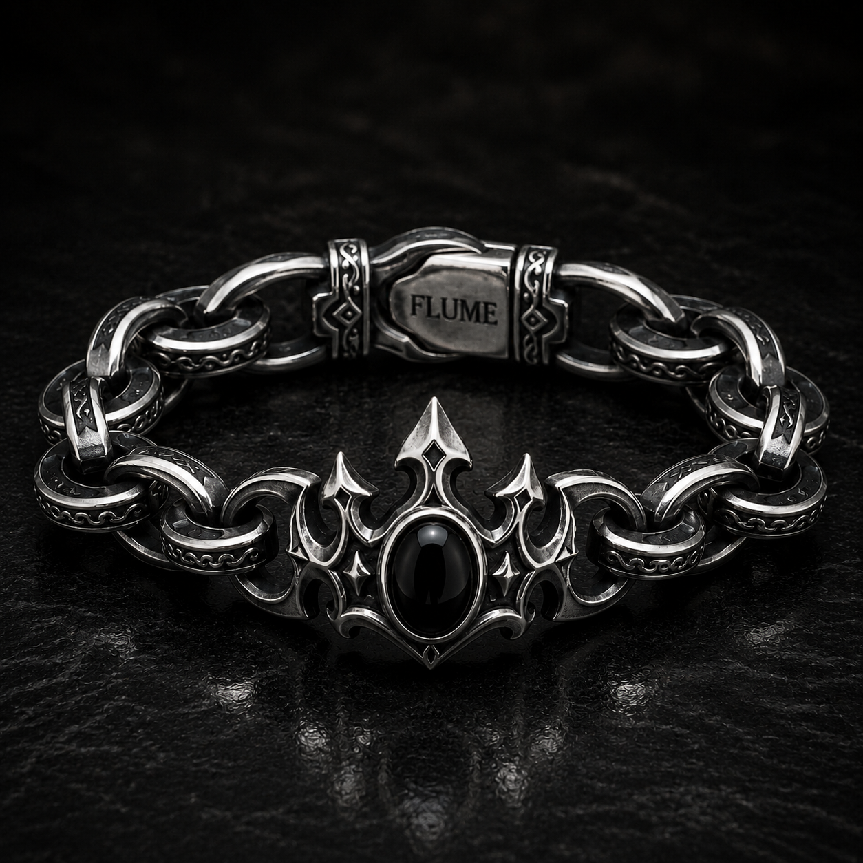 FLUME Obsidian Crown Bracelet